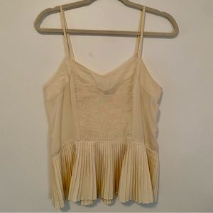 American Eagle Lace Spaghetti Strap Blouse Medium pleated